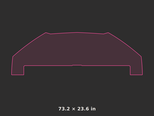 Front splitter outline, 73.2 × 23.6 in
