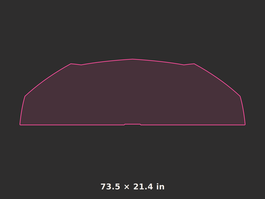 Front splitter outline, 73.5 × 21.4 in