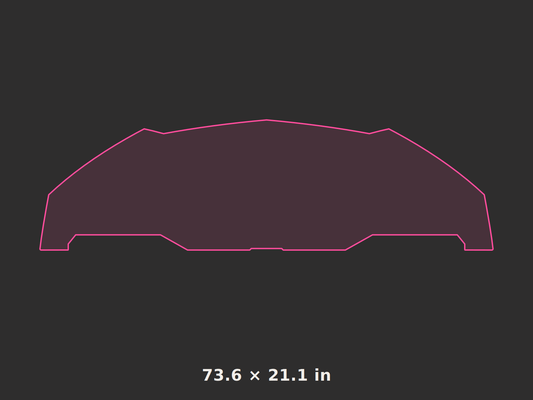 Front splitter outline, 73.6 × 21.1 in