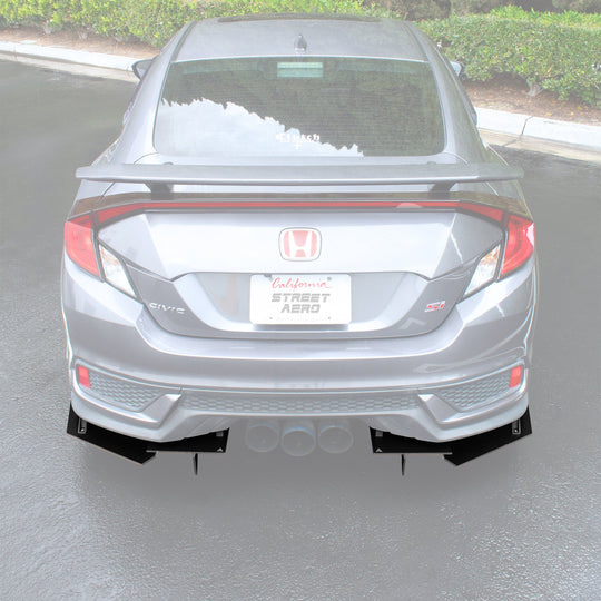 2016-2020 Honda Civic Si Coupe - Rear Diffuser Aerodynamics
