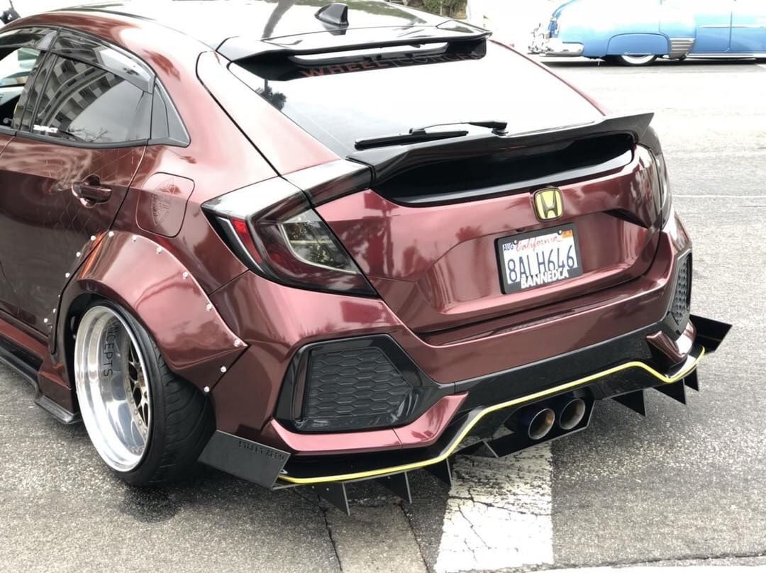 2017-2018 Honda Civic Hatchback - Classic Edition Rear Diffuser Aero Dynamics