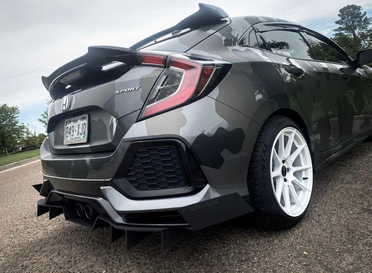 2017-2018 Honda Civic Hatchback - Classic Edition Rear Diffuser Aero Dynamics