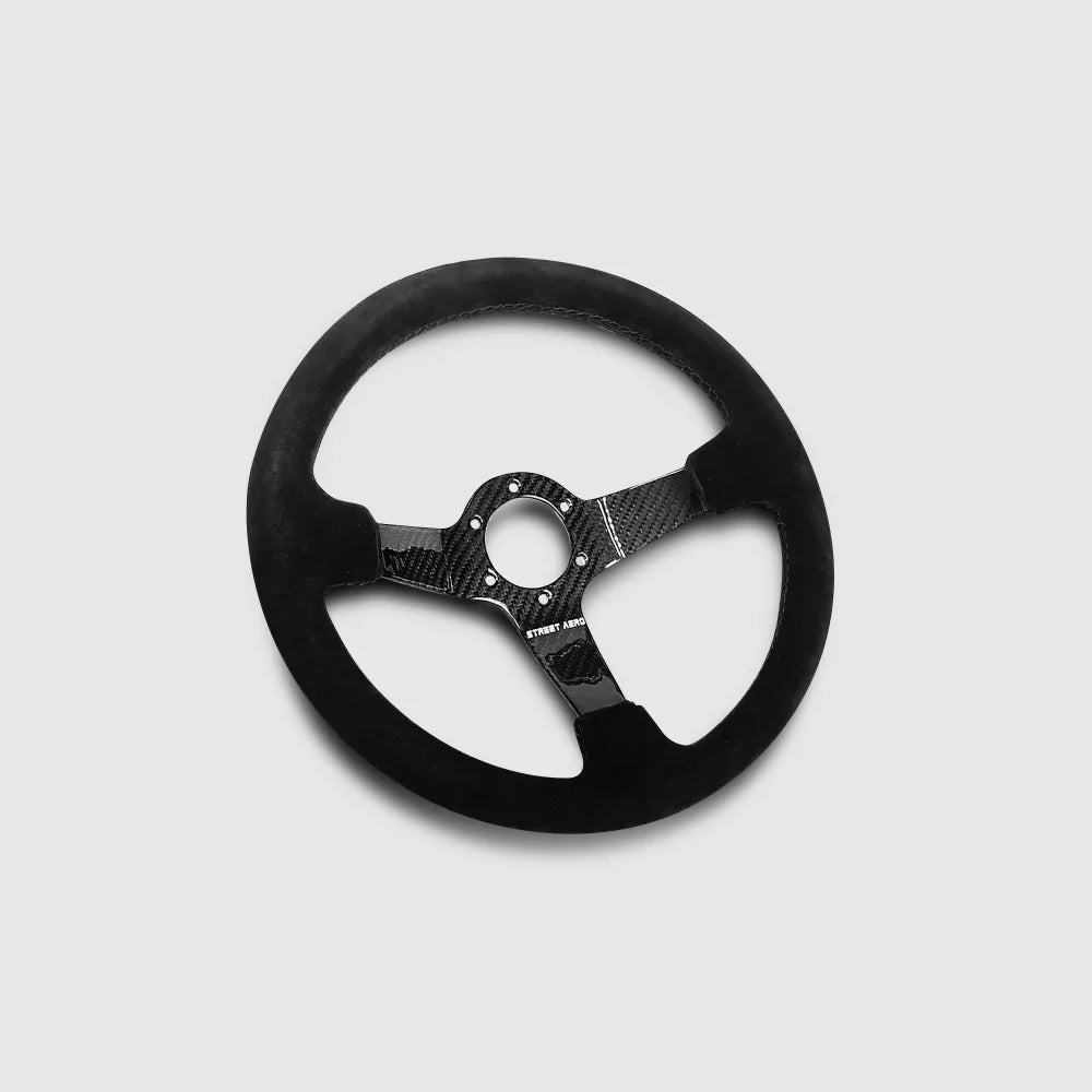 Suede Carbon Fiber Steering Wheel Interior Accessories