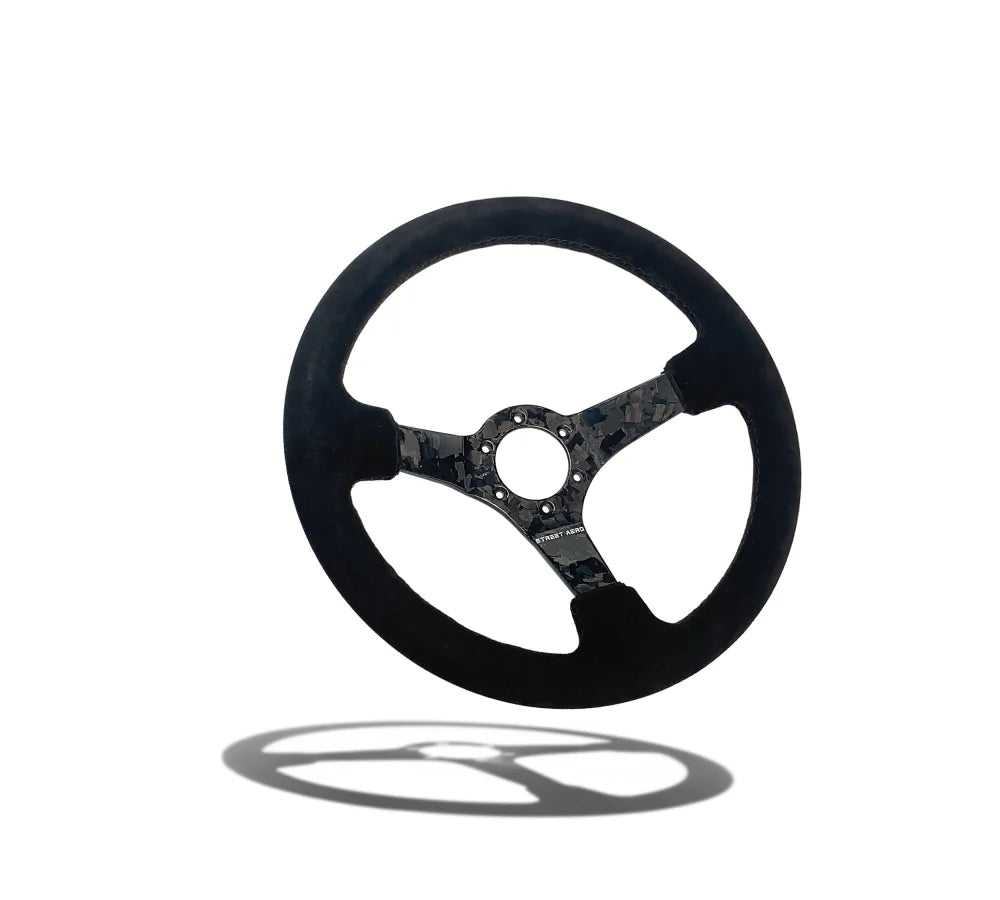 Suede Forged Carbon Fiber Steering Wheel Interior Accessories